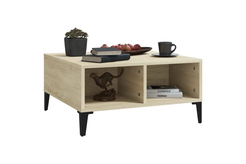 Salongbord sonoma eik 60x60x30 cm sponplate - Brun - Møbler - Bord - Sofabord