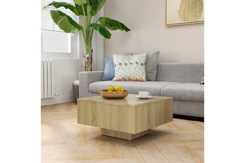 Salongbord sonoma eik 60x60x31,5 cm sponplate - Brun - Møbler - Bord - Sofabord