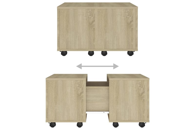 Salongbord sonoma eik 60x60x38 cm sponplate - Brun - Møbler - Bord - Sofabord