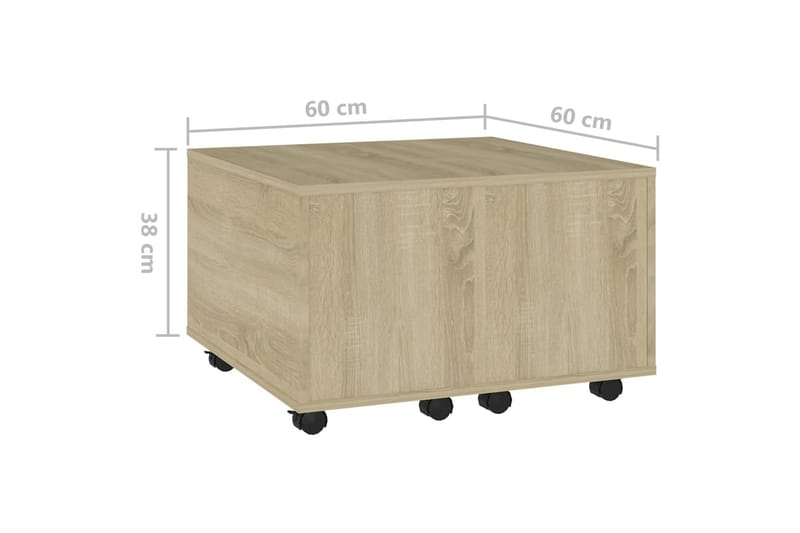 Salongbord sonoma eik 60x60x38 cm sponplate - Brun - Sofabord