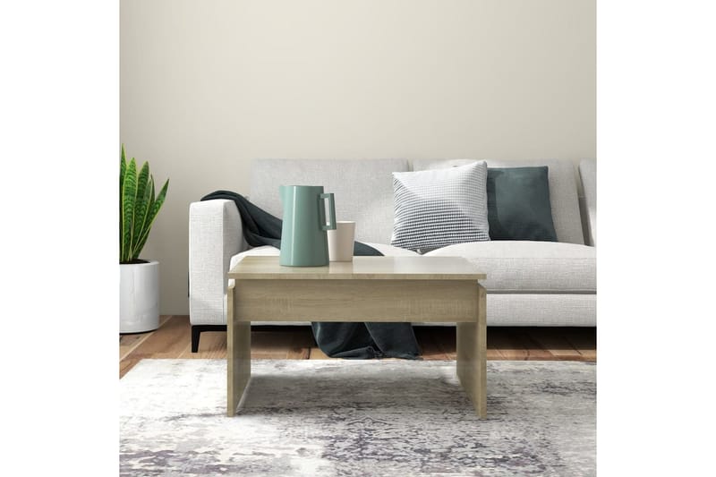 Salongbord sonoma eik 68x50x38 cm sponplate - Brun - Møbler - Bord - Sofabord
