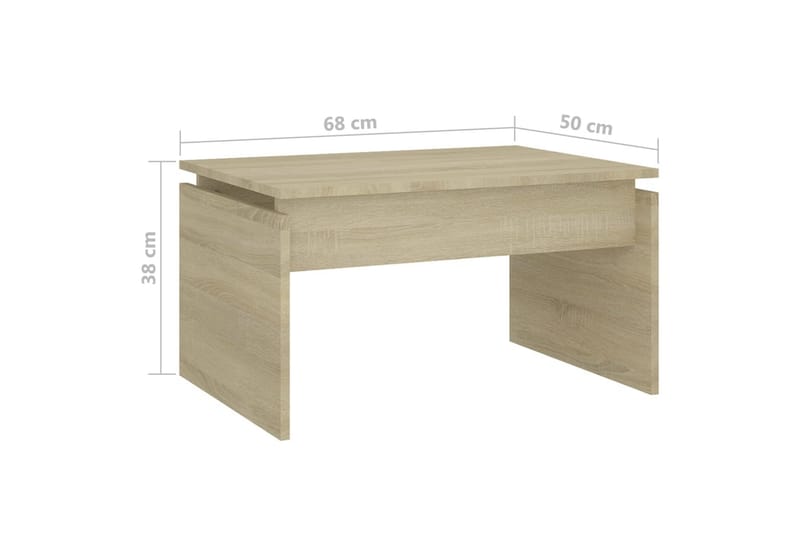 Salongbord sonoma eik 68x50x38 cm sponplate - Brun - Møbler - Bord - Sofabord