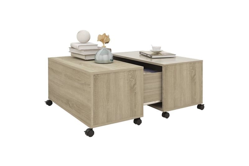 Salongbord sonoma eik 75x75x38 cm sponplate - Brun - Møbler - Bord - Sofabord