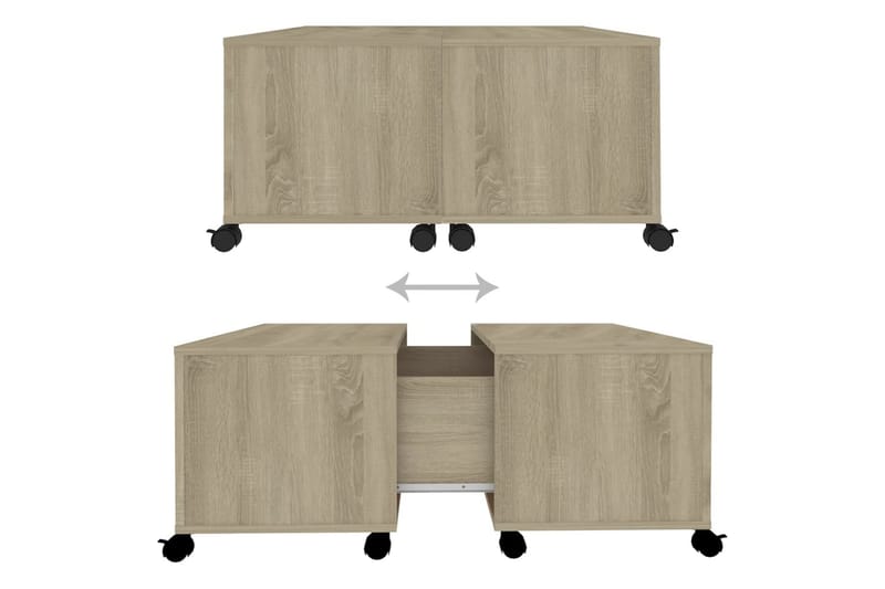 Salongbord sonoma eik 75x75x38 cm sponplate - Brun - Møbler - Bord - Sofabord