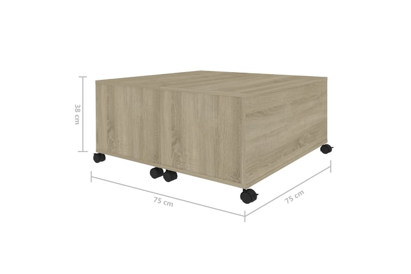 Salongbord sonoma eik 75x75x38 cm sponplate - Brun - Møbler - Bord - Sofabord