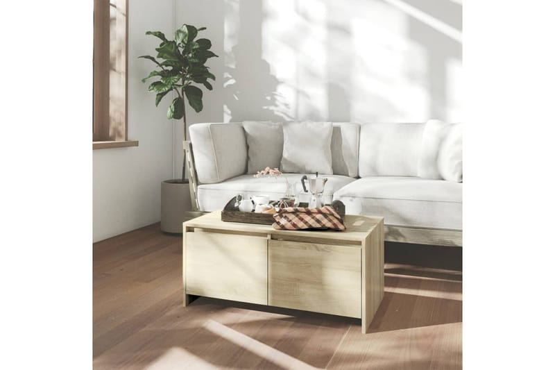 Salongbord sonoma eik 90x50x41,5 cm sponplate - Beige - Møbler - Bord - Sofabord