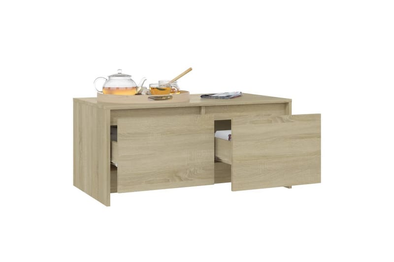 Salongbord sonoma eik 90x50x41,5 cm sponplate - Beige - Møbler - Bord - Sofabord