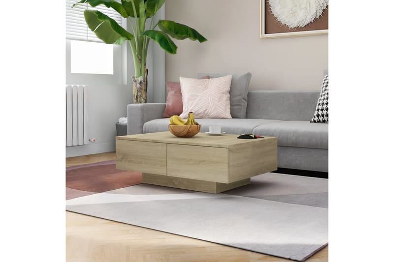 Salongbord sonoma eik 90x60x31 cm sponplate - Brun - Møbler - Bord - Sofabord