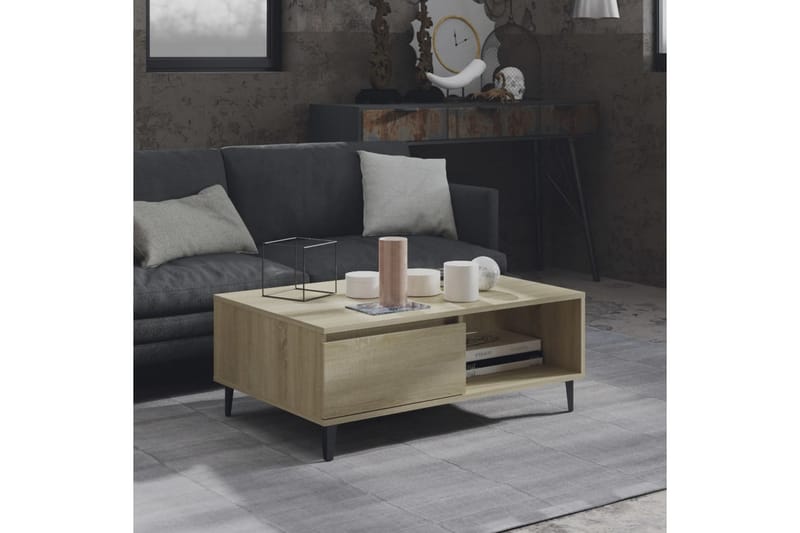 Salongbord sonoma eik 90x60x35 cm sponplate - Brun - Møbler - Bord - Sofabord