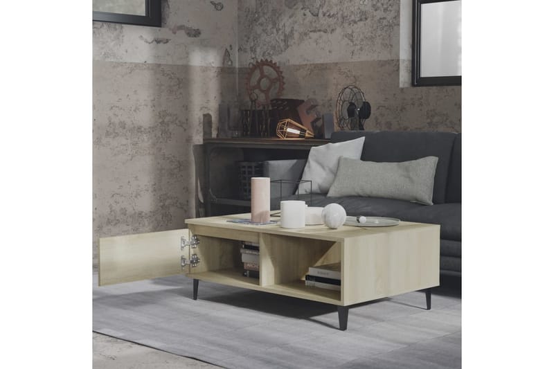 Salongbord sonoma eik 90x60x35 cm sponplate - Brun - Møbler - Bord - Sofabord
