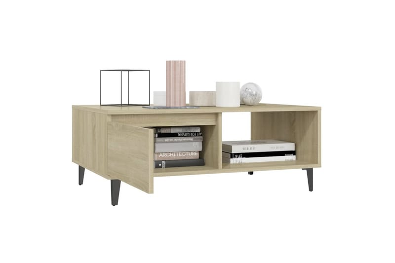 Salongbord sonoma eik 90x60x35 cm sponplate - Brun - Møbler - Bord - Sofabord