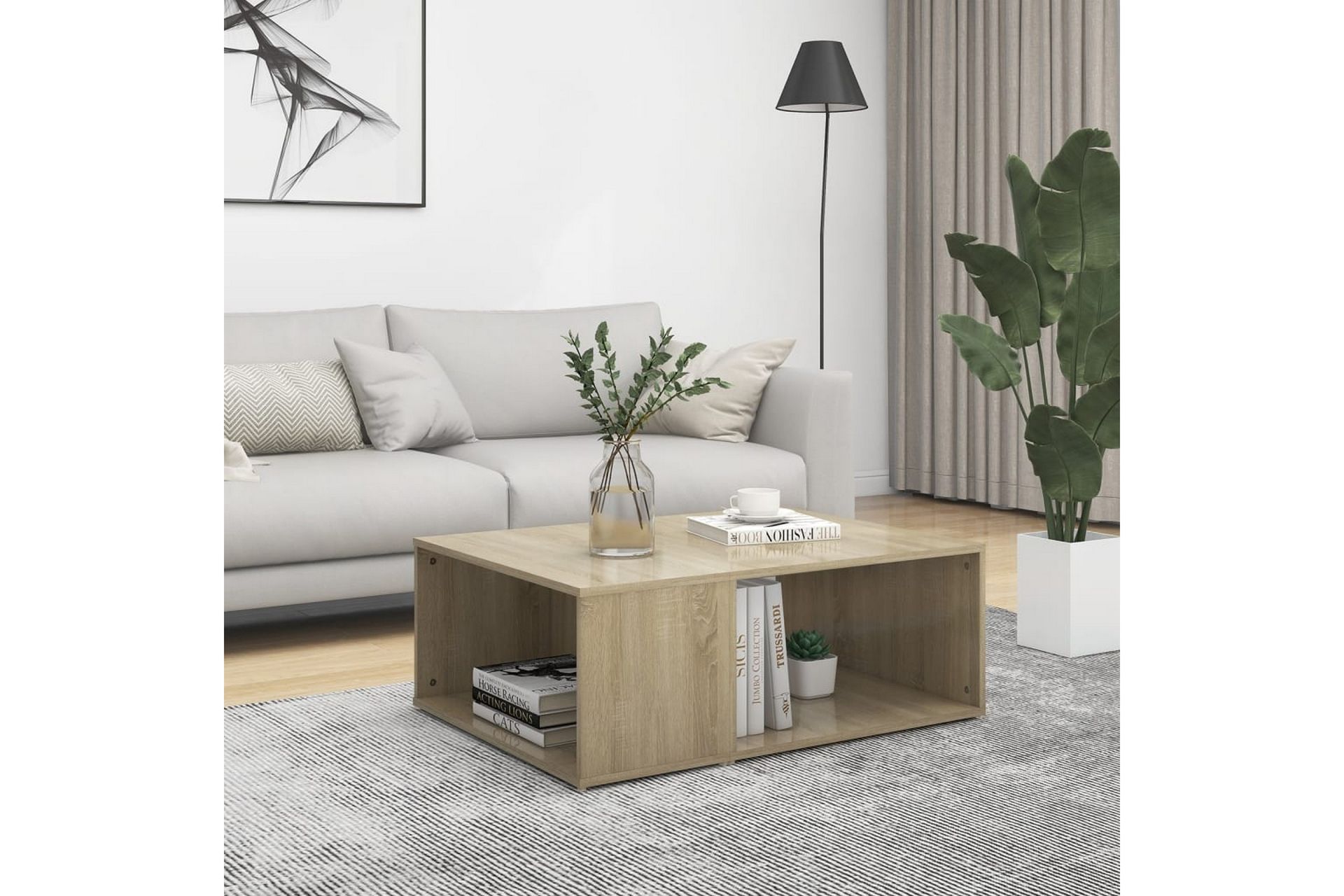 Salongbord sonoma eik 90x67x33 cm sponplate - Brun - Møbler - Bord - Sofabord
