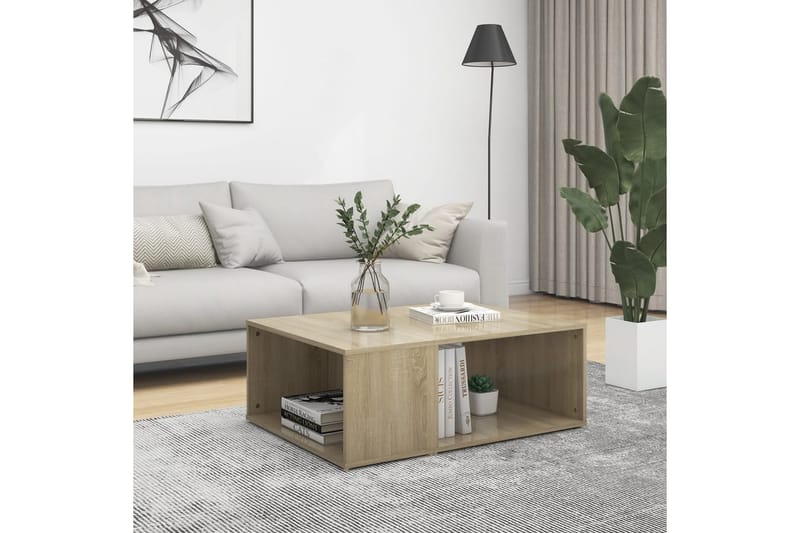 Salongbord sonoma eik 90x67x33 cm sponplate - Brun - Møbler - Bord - Sofabord
