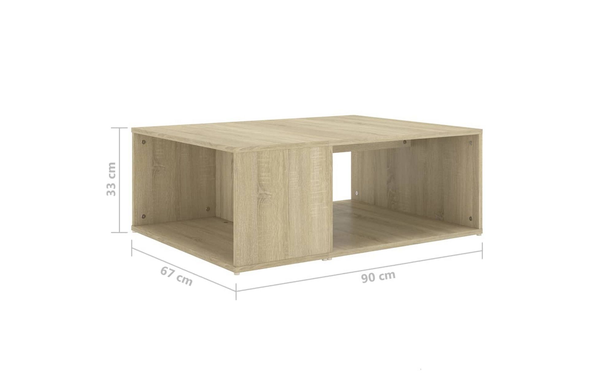 Salongbord sonoma eik 90x67x33 cm sponplate - Brun - Møbler - Bord - Sofabord