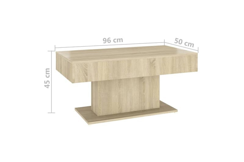 Salongbord sonoma eik 96x50x45 cm sponplate - Brun - Møbler - Bord - Sofabord