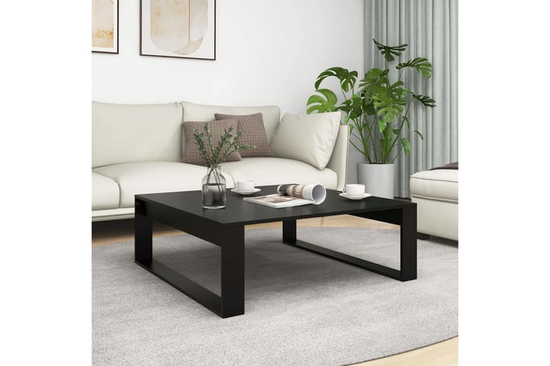 Salongbord svart 100x100x35 cm sponplate - Svart - Møbler - Bord - Sofabord