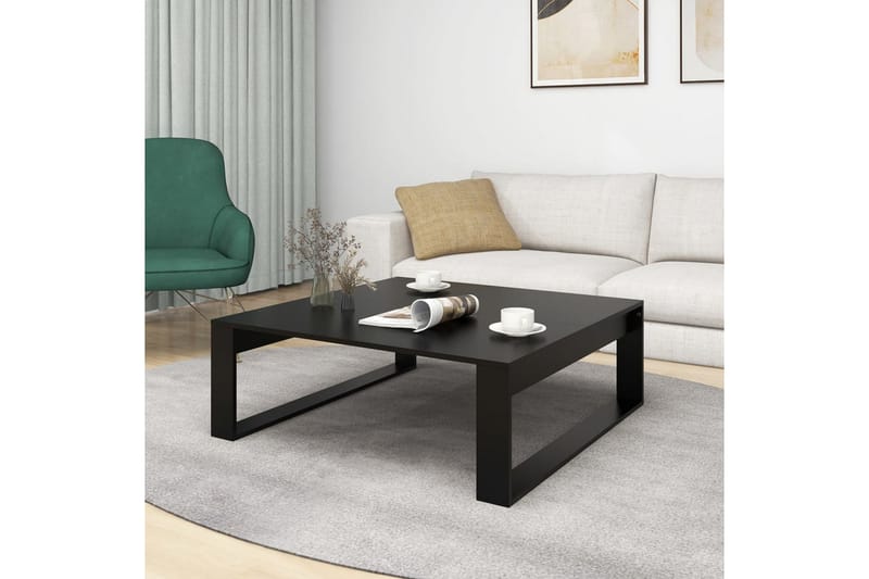 Salongbord svart 100x100x35 cm sponplate - Svart - Møbler - Bord - Sofabord