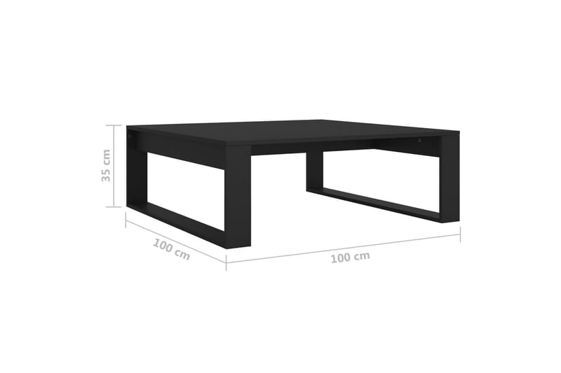 Salongbord svart 100x100x35 cm sponplate - Svart - Sofabord