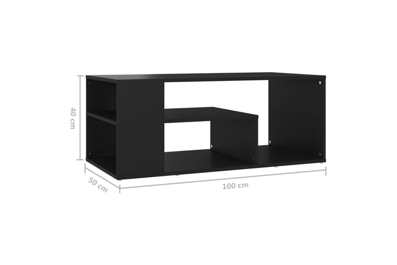 Salongbord svart 100x50x40 cm sponplate - Svart - Sofabord
