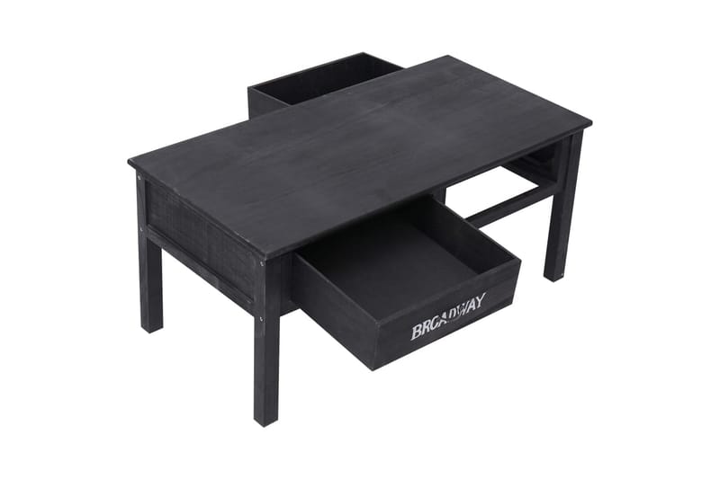 Salongbord svart 100x50x45 cm tre - Svart - Sofabord