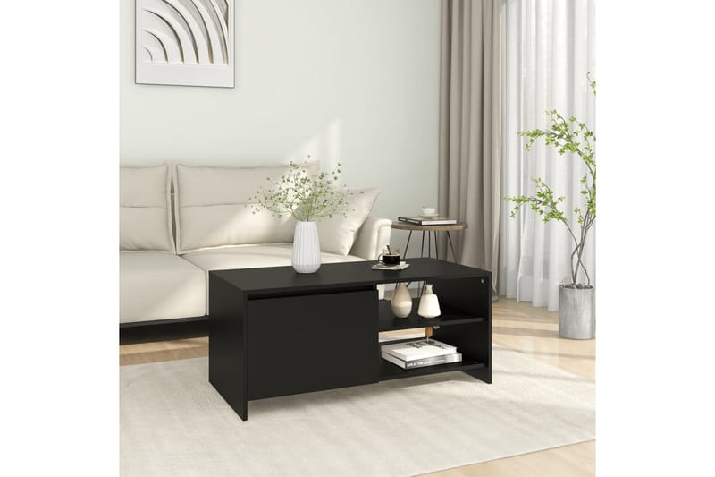 Salongbord svart 102x50x45 cm konstruert tre - Svart - Sofabord