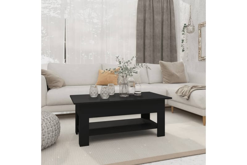 Salongbord svart 102x55x42 cm sponplate - Svart - Møbler - Bord - Sofabord