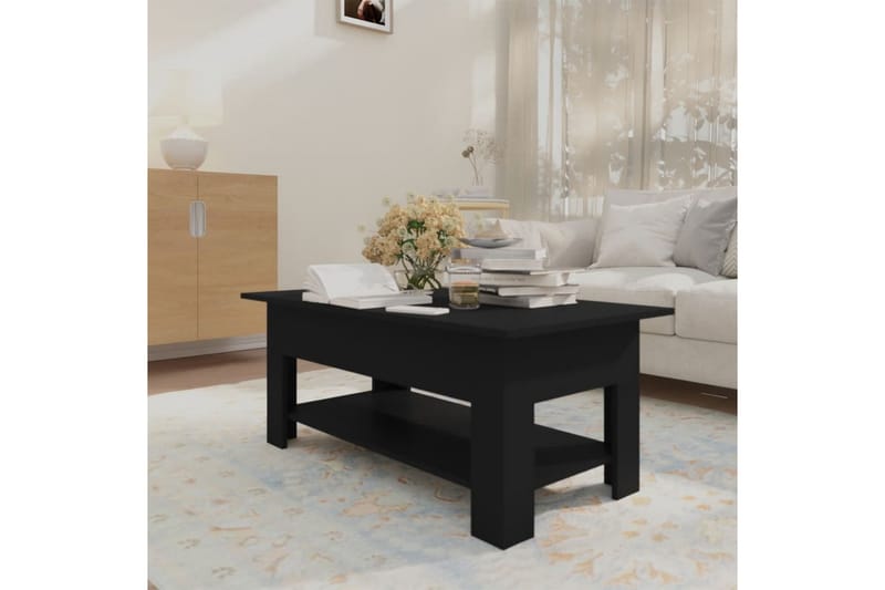 Salongbord svart 102x55x42 cm sponplate - Svart - Sofabord