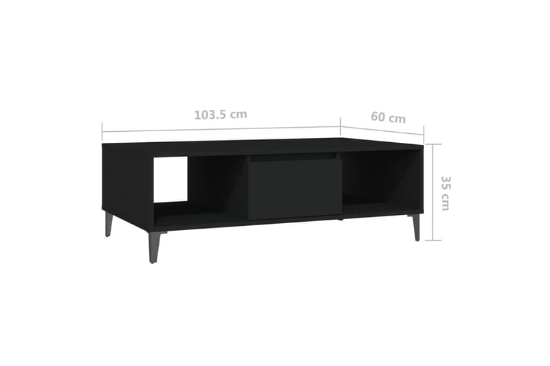 Salongbord svart 103,5x60x35 cm sponplate - Svart - Møbler - Bord - Sofabord