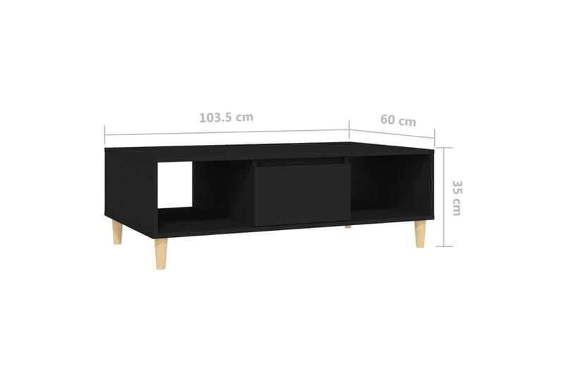 Salongbord svart 103,5x60x35 cm sponplate - Svart - Møbler - Bord - Sofabord