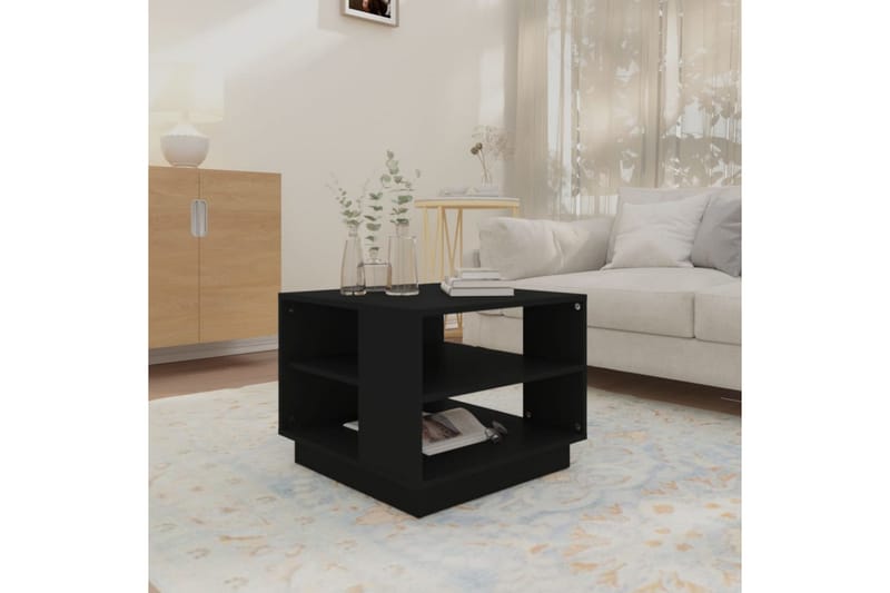 Salongbord svart 55x55x43 cm sponplate - Svart - Møbler - Bord - Sofabord