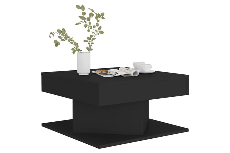 Salongbord svart 57x57x30 cm sponplate - Svart - Sofabord