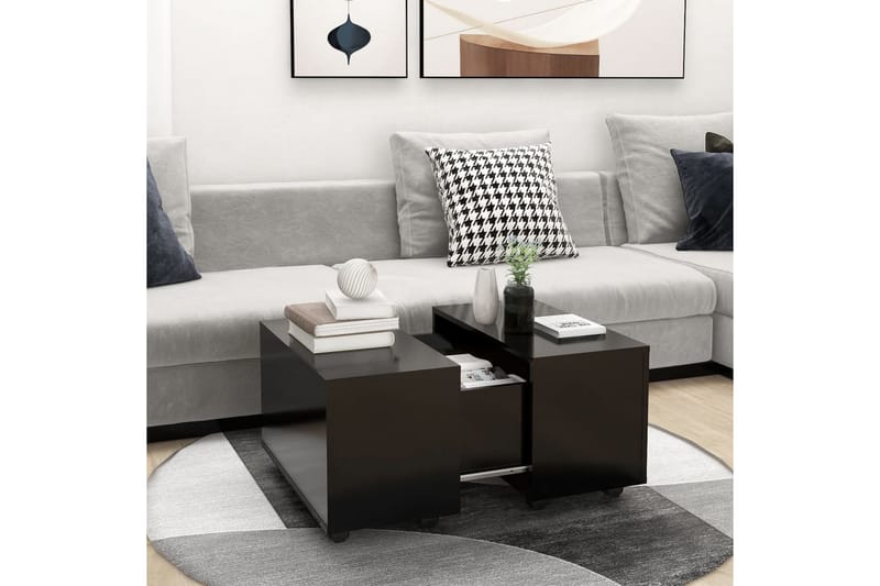 Salongbord svart 60x60x38 cm sponplate - Svart - Møbler - Bord - Sofabord