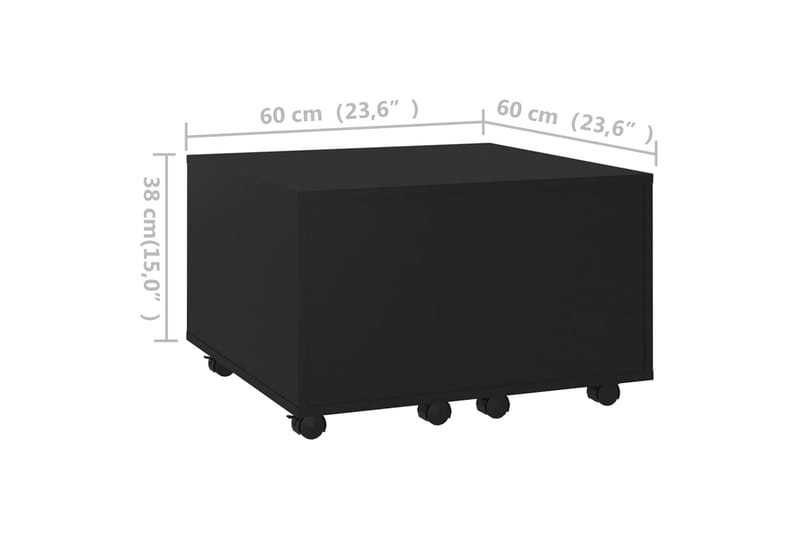 Salongbord svart 60x60x38 cm sponplate - Svart - Sofabord