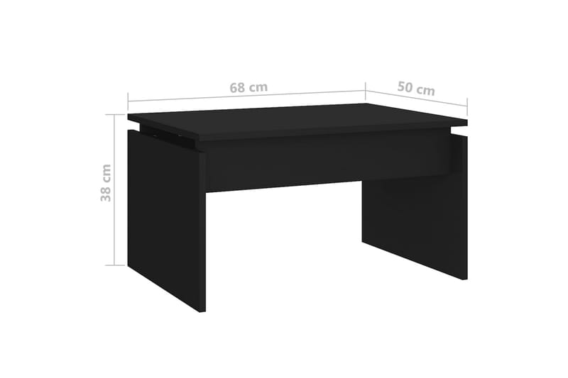 Salongbord svart 68x50x38 cm sponplate - Svart - Sofabord