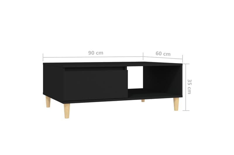 Salongbord svart 90x60x35 cm sponplate - Svart - Møbler - Bord - Sofabord