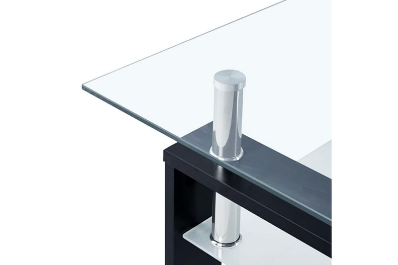 Salongbord svart og gjennomsiktig 95x55x40 cm herdet glass - Svart - Sofabord