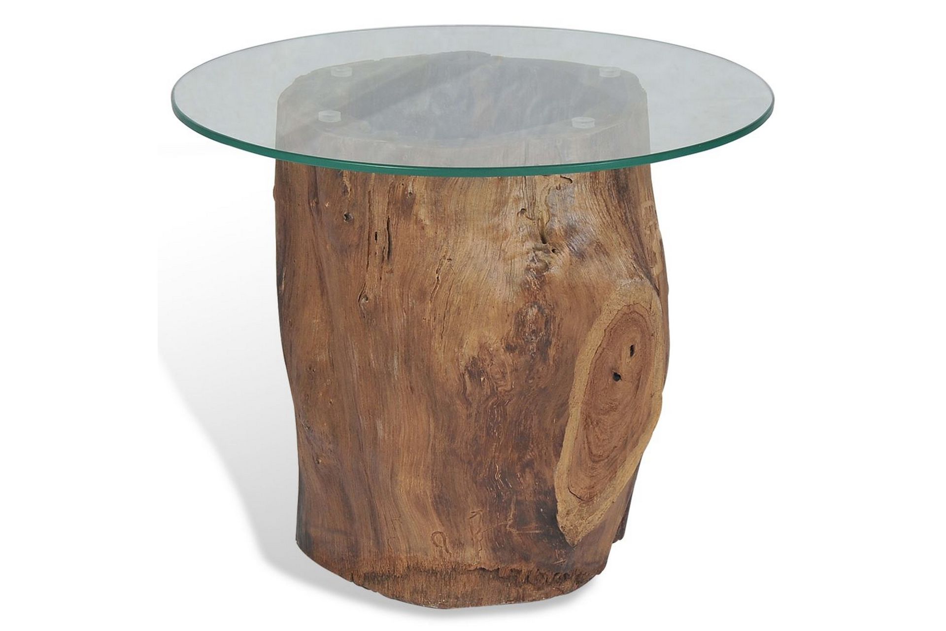 Salongbord teak glass 50x40 cm - Glass/Teak - Møbler - Bord - Sofabord