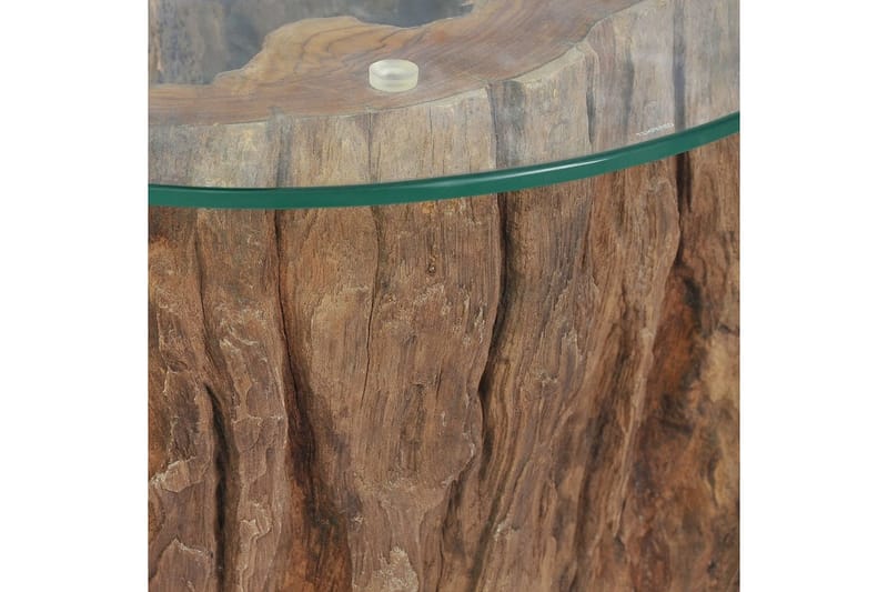 Salongbord teak glass 50x40 cm - Glass/Teak - Møbler - Bord - Sofabord