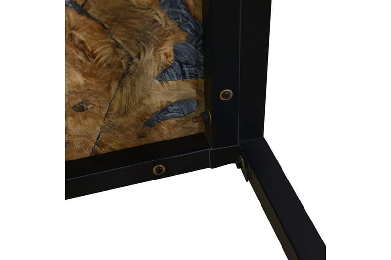 Salongbord teak harpiks 110x60x40 cm - Teak/Svart - Møbler - Bord - Sofabord