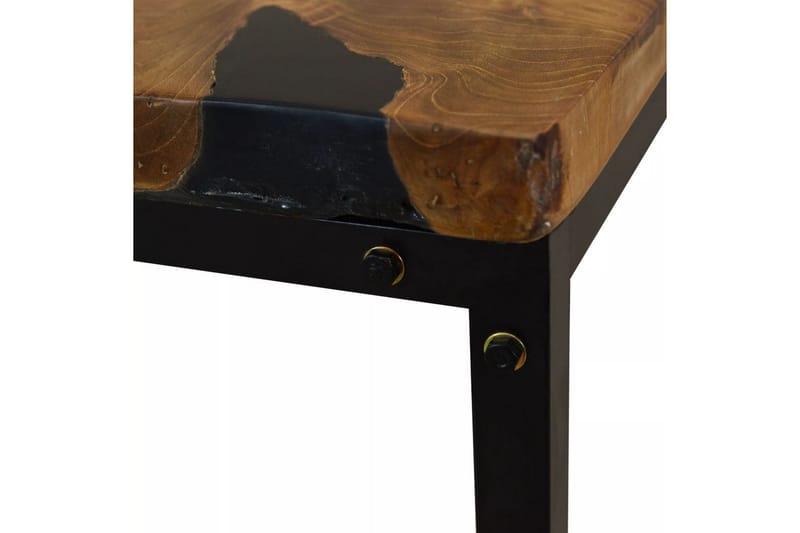 Salongbord teak harpiks 110x60x40 cm - Teak/Svart - Møbler - Bord - Sofabord
