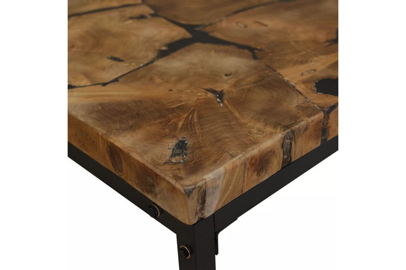 Salongbord teak harpiks 110x60x40 cm - Teak/Svart - Møbler - Bord - Sofabord