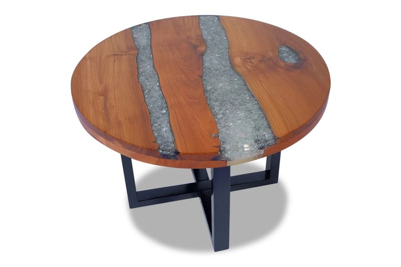 Salongbord Teak Harpiks 60 cm - Teak/Svart - Møbler - Bord - Sofabord