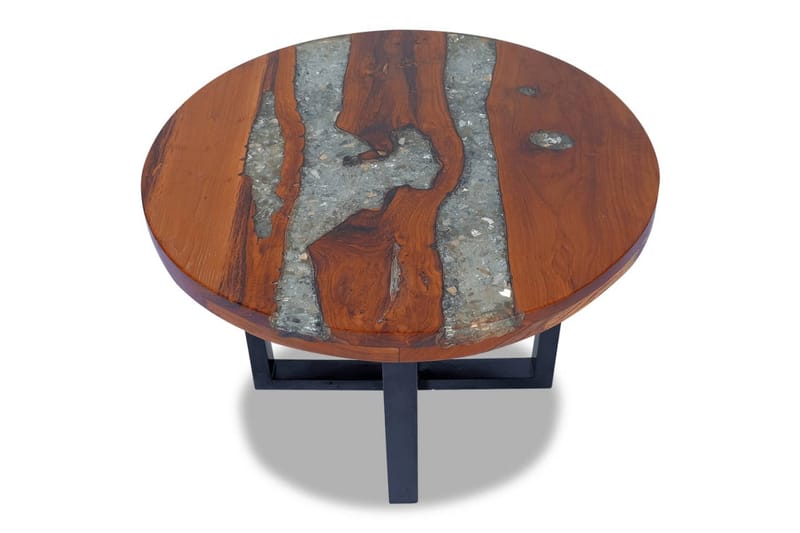 Salongbord Teak Harpiks 60 cm - Teak/Svart - Møbler - Bord - Sofabord