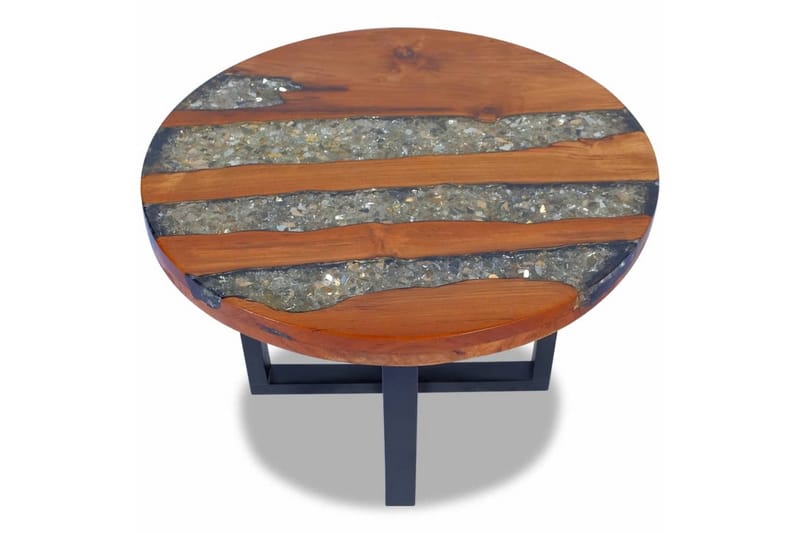 Salongbord Teak Harpiks 60 cm - Teak/Svart - Møbler - Bord - Sofabord