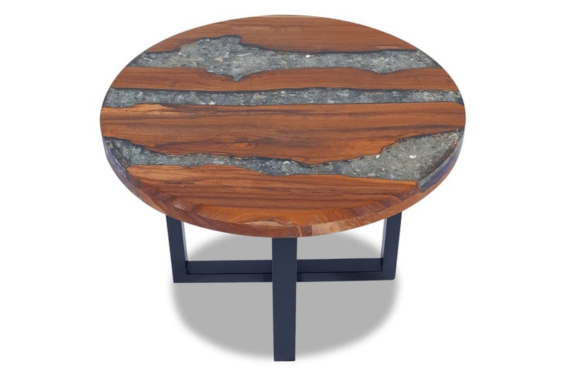 Salongbord Teak Harpiks 60 cm - Teak/Svart - Møbler - Bord - Sofabord