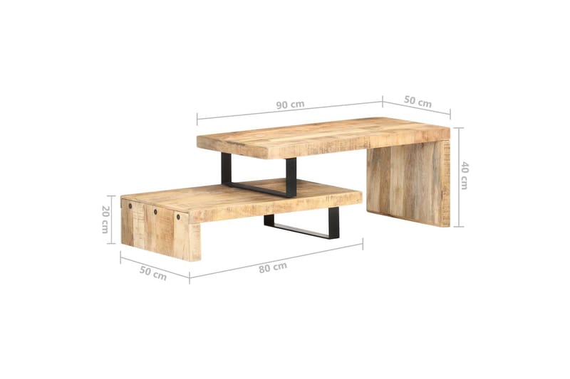 Salongbordsett 2 stk heltre mango - Møbler - Bord - Sofabord