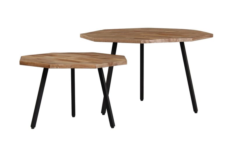 Salongbordsett 2 stykker sekskantet gjenvunnet teak - Møbler - Bord - Sofabord