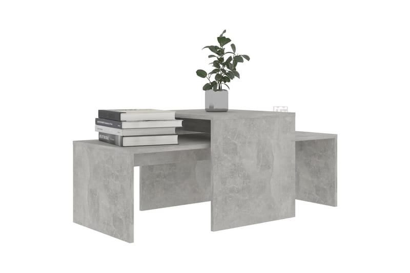 Salongbordsett betonggrå 100x48x40 cm sponplate - Møbler - Bord - Sofabord