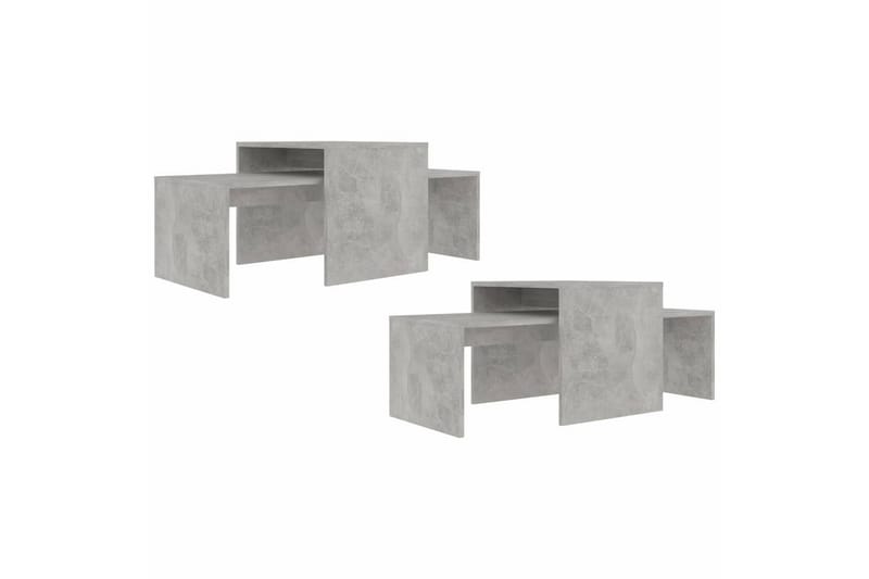Salongbordsett betonggrå 100x48x40 cm sponplate - Møbler - Bord - Sofabord