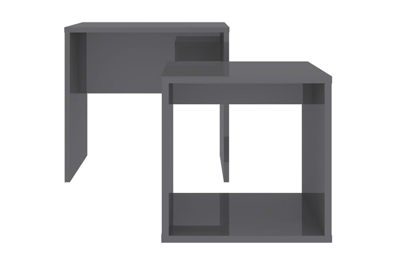Salongbordsett høyglans grå 48x30x45 cm sponplate - Møbler - Bord - Sofabord